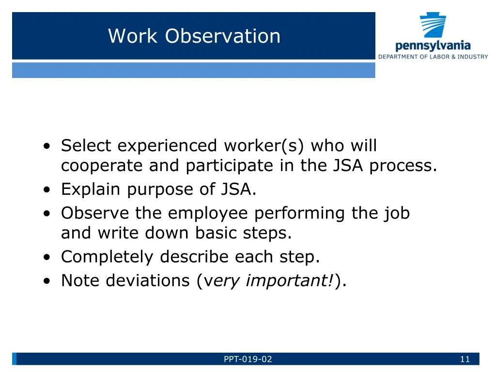 work observation