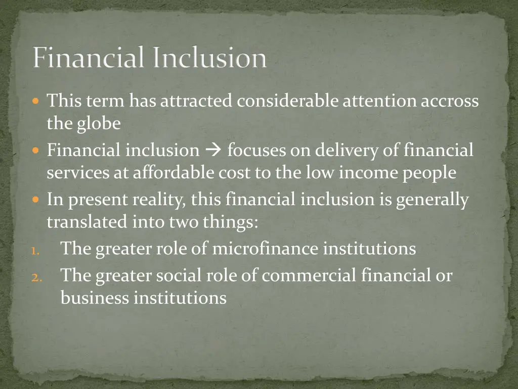 financial inclusion