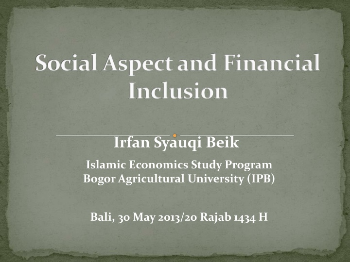 social aspect and financial inclusion