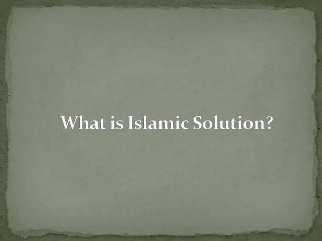 what is islamic solution