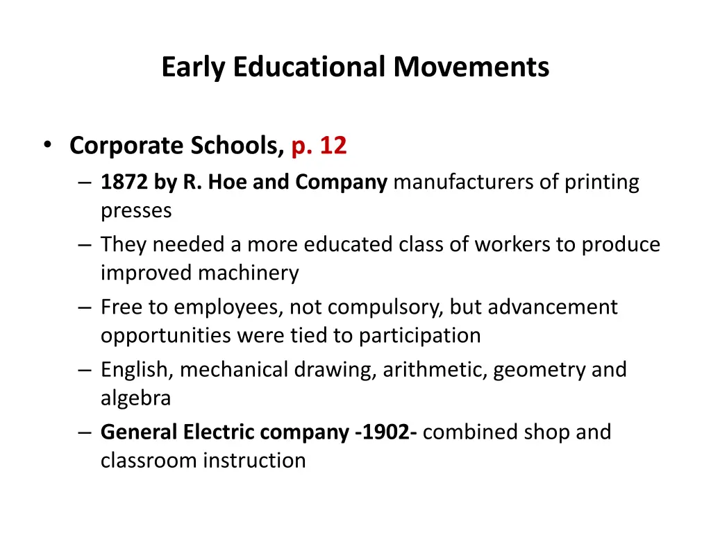 early educational movements 5