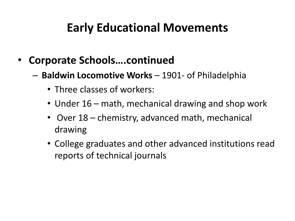 early educational movements 6