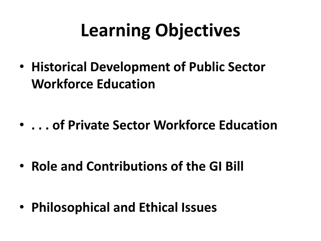 learning objectives
