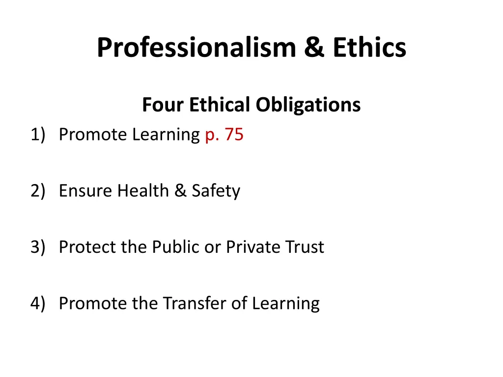 professionalism ethics