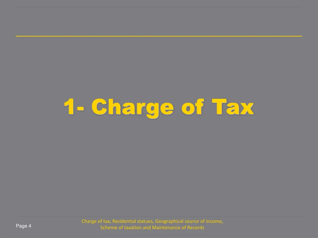 1 charge of tax