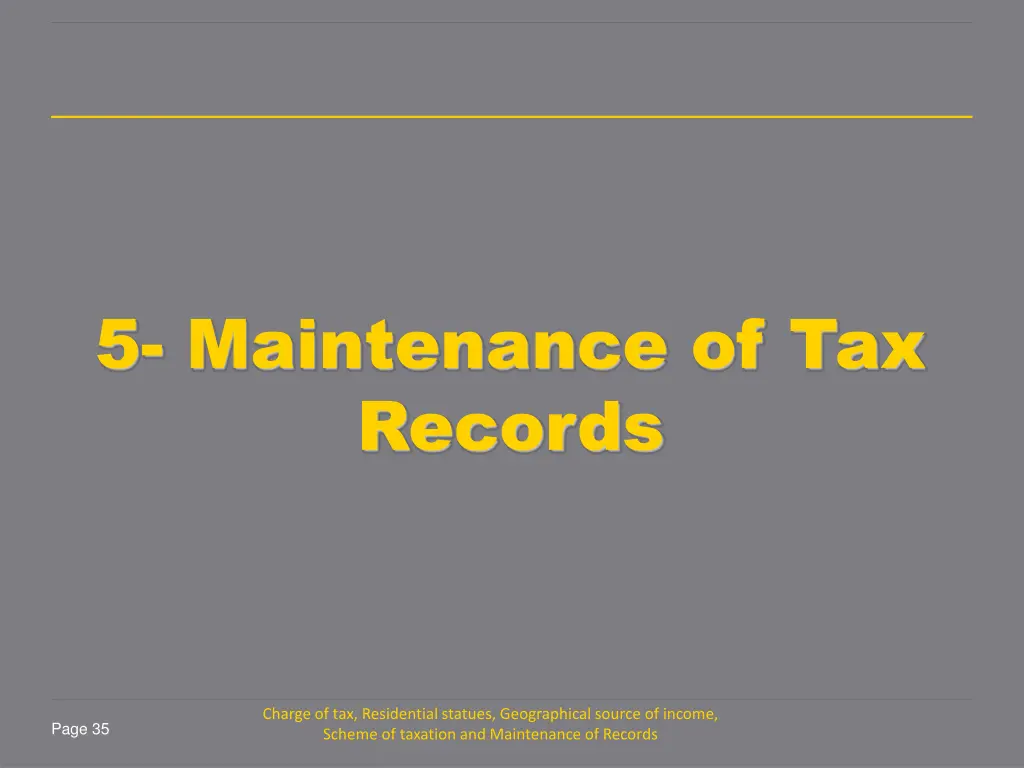 5 maintenance of tax records