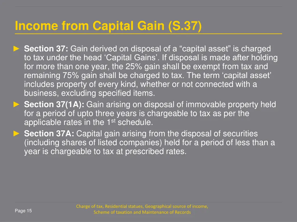 income from capital gain s 37