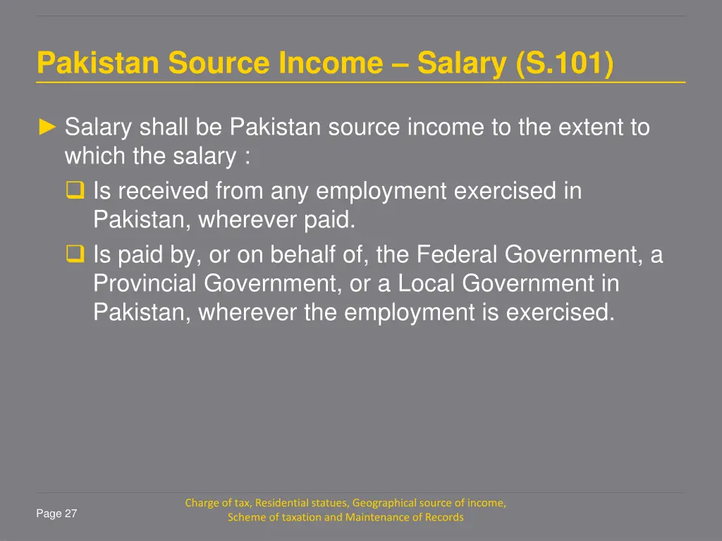 pakistan source income salary s 101