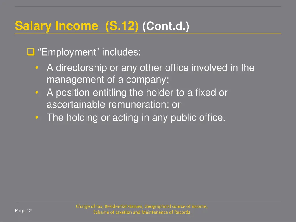 salary income s 12 cont d