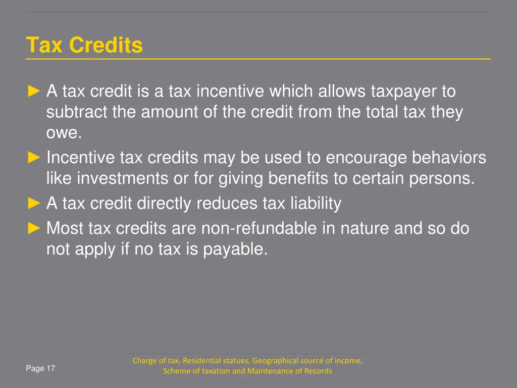 tax credits
