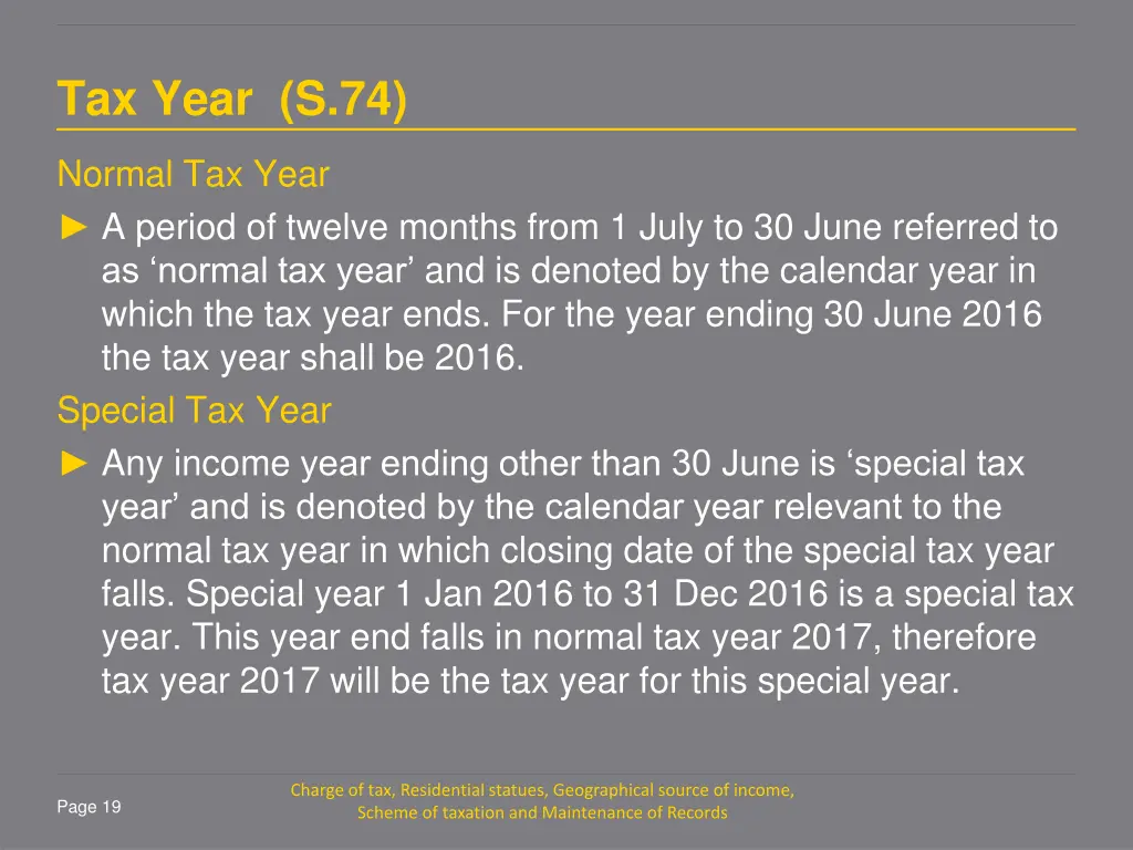 tax year s 74