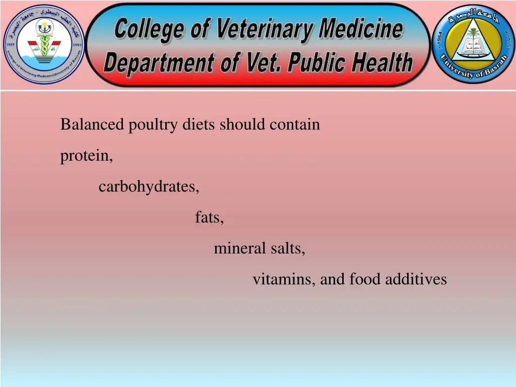 balanced poultry diets should contain