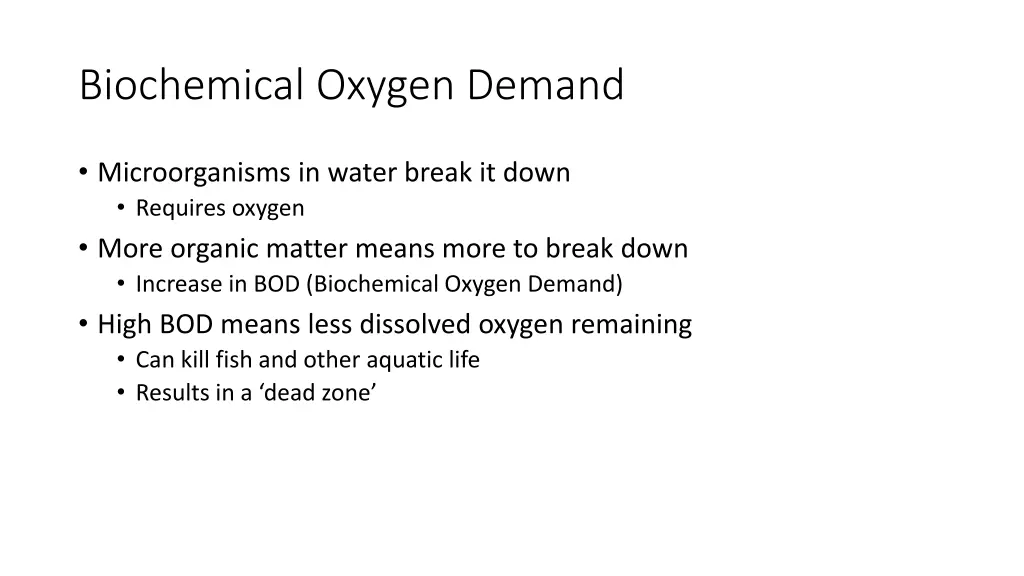 biochemical oxygen demand