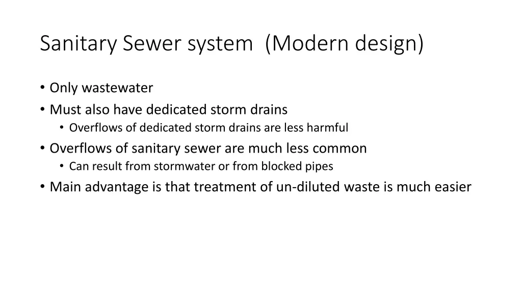 sanitary sewer system modern design