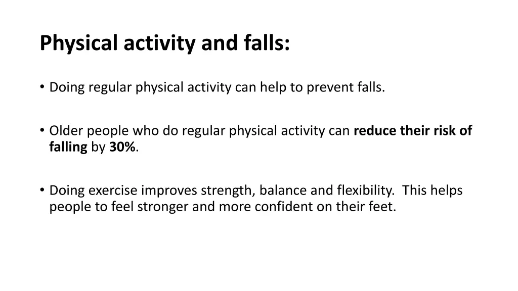 physical activity and falls