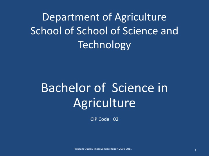 department of agriculture school of school