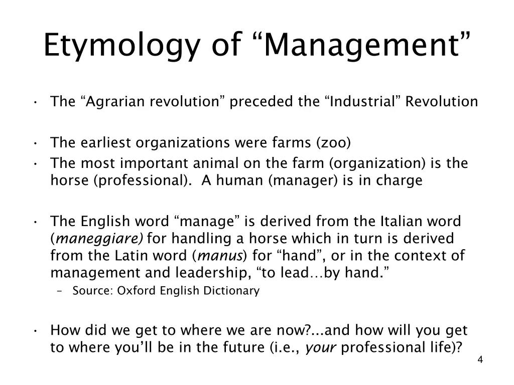 etymology of management