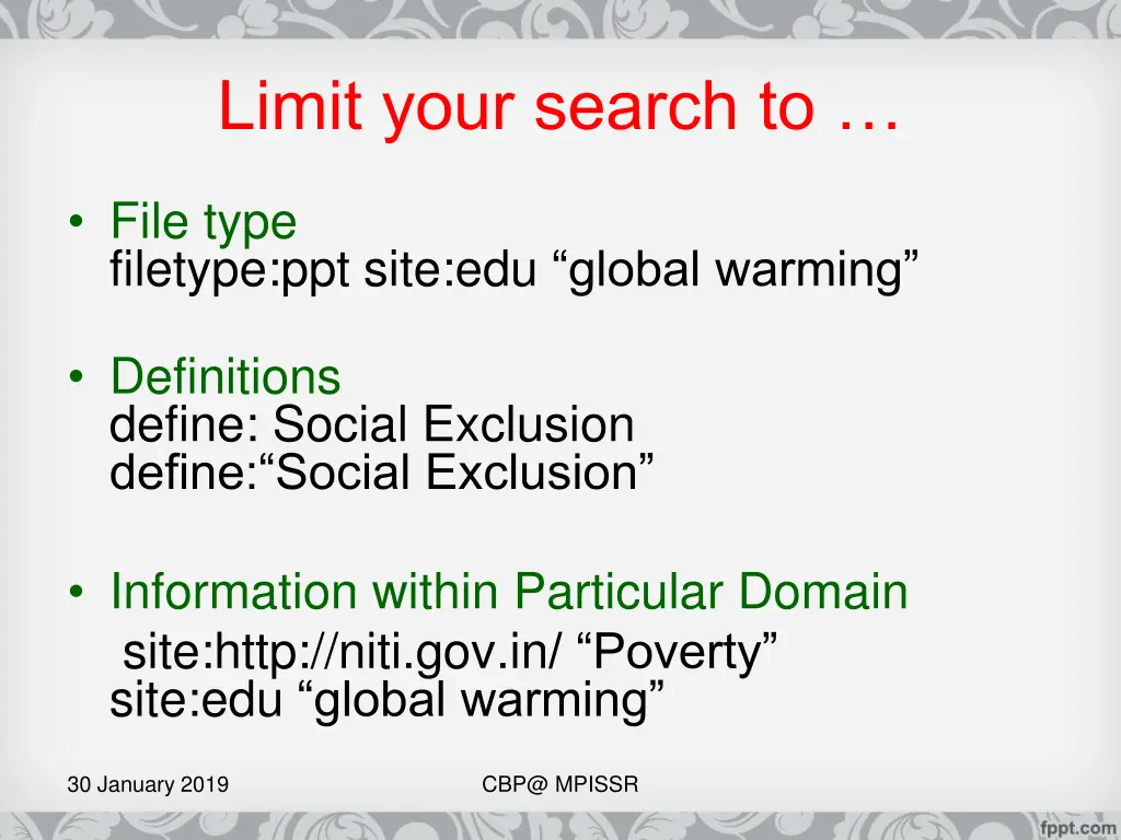 limit your search to