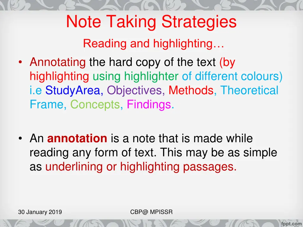 note taking strategies reading and highlighting
