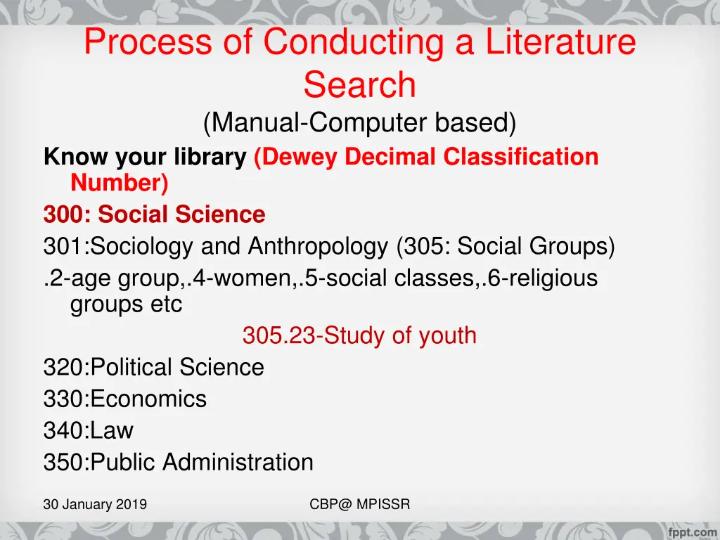 process of conducting a literature search manual