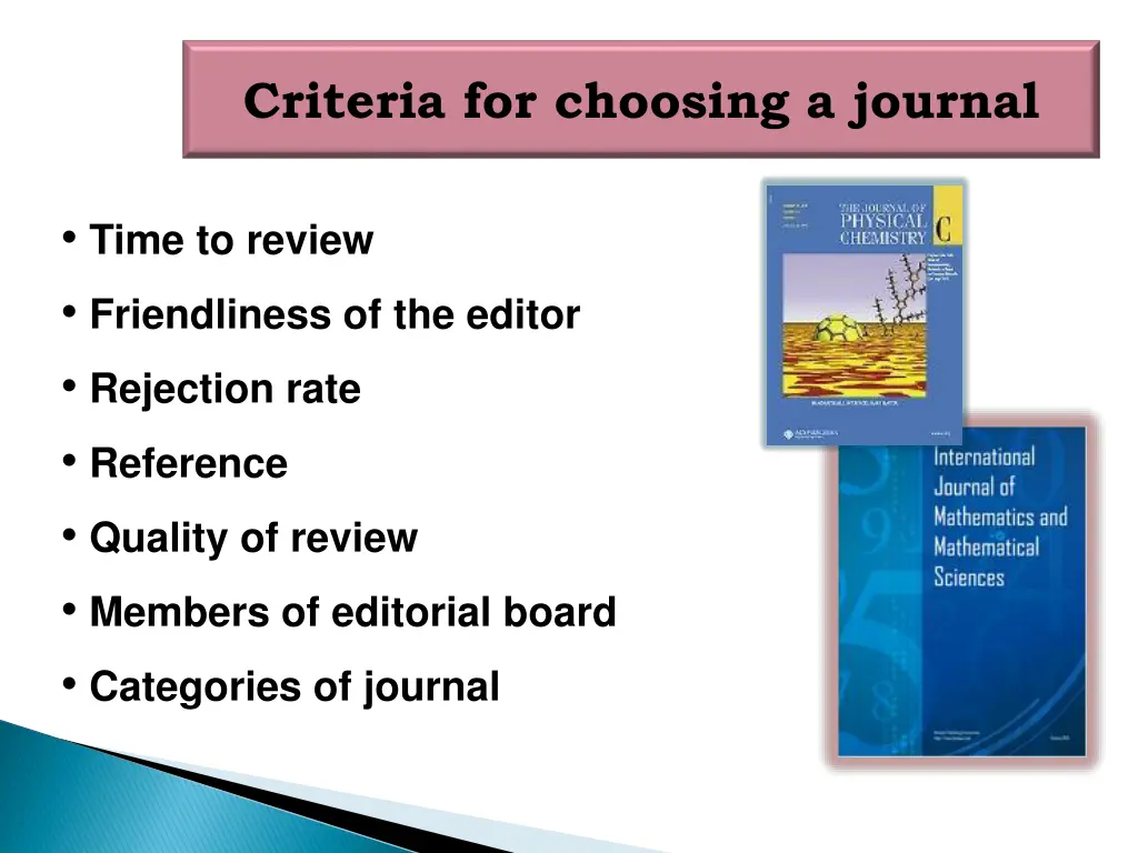 criteria for choosing a journal 1