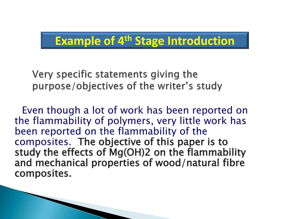 example of 4 th stage introduction