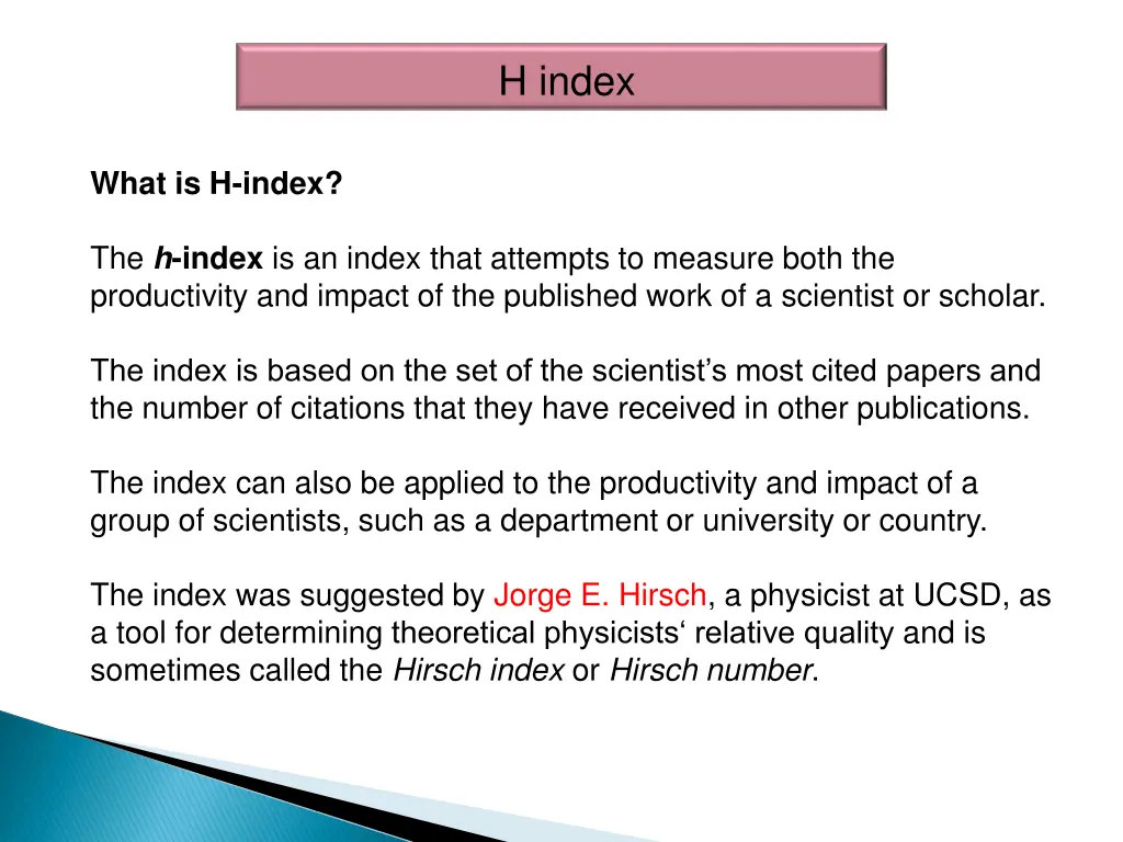 h index