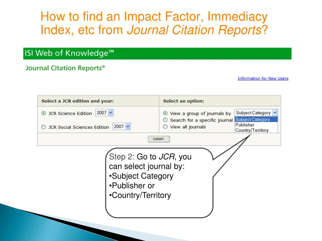 how to find an impact factor immediacy index