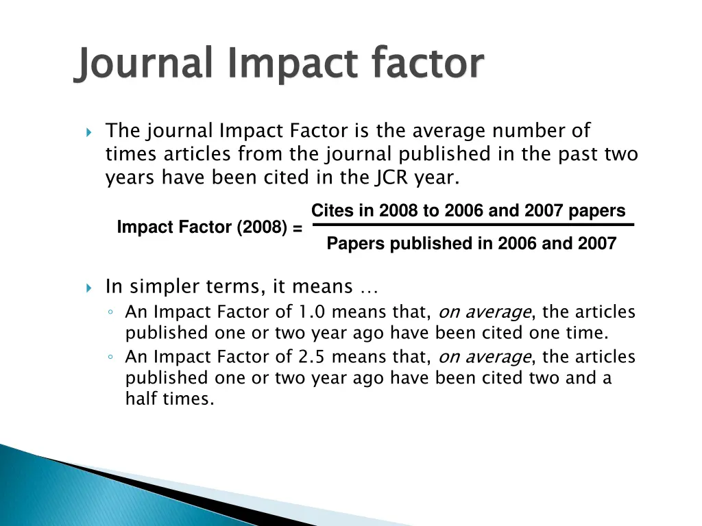 journal impact factor