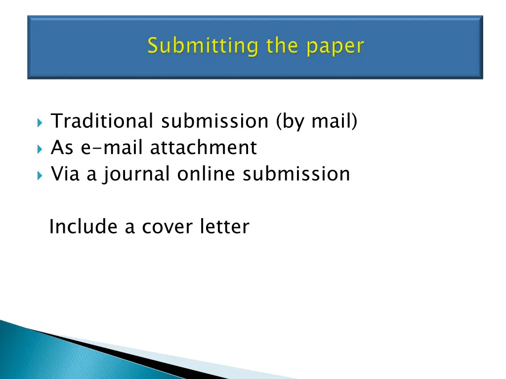 traditional submission by mail as e mail