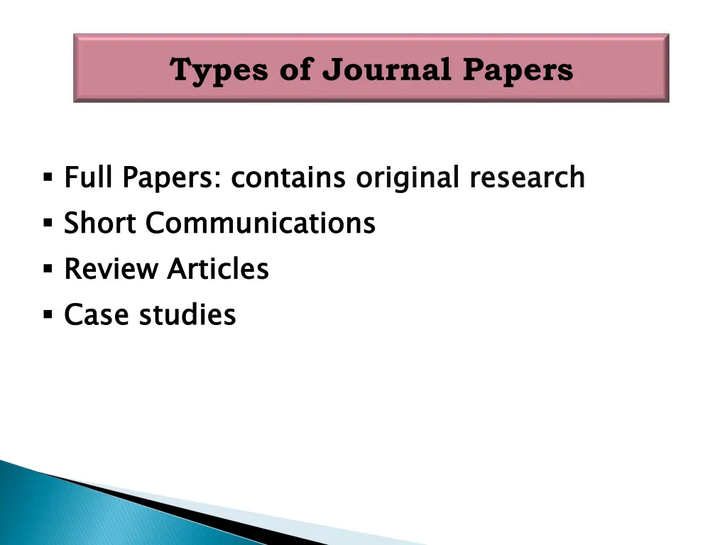 types of journal papers