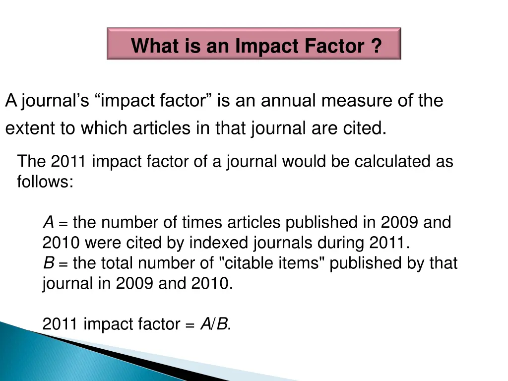 what is an impact factor