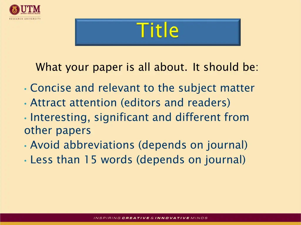 what your paper is all about it should be