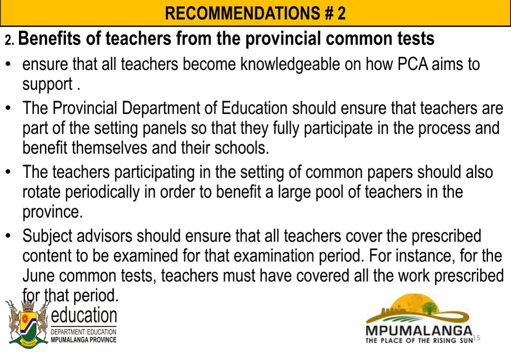 recommendations 2