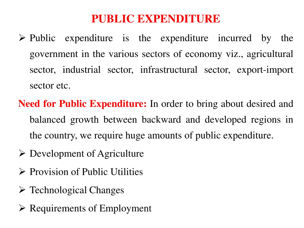 public expenditure