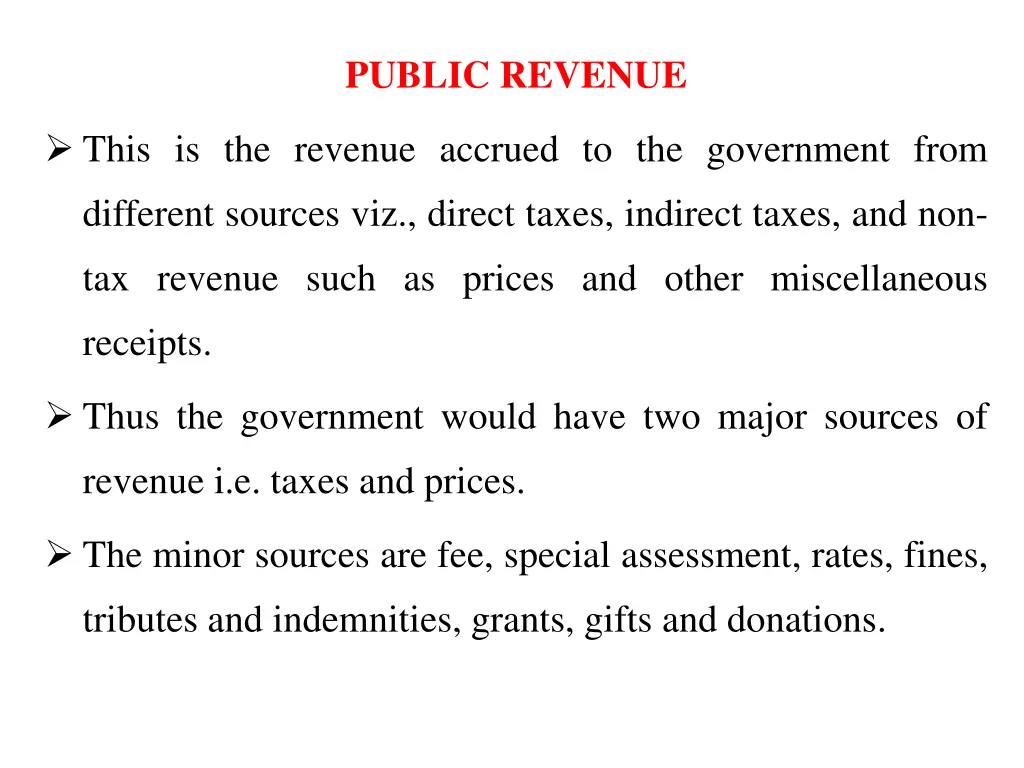 public revenue