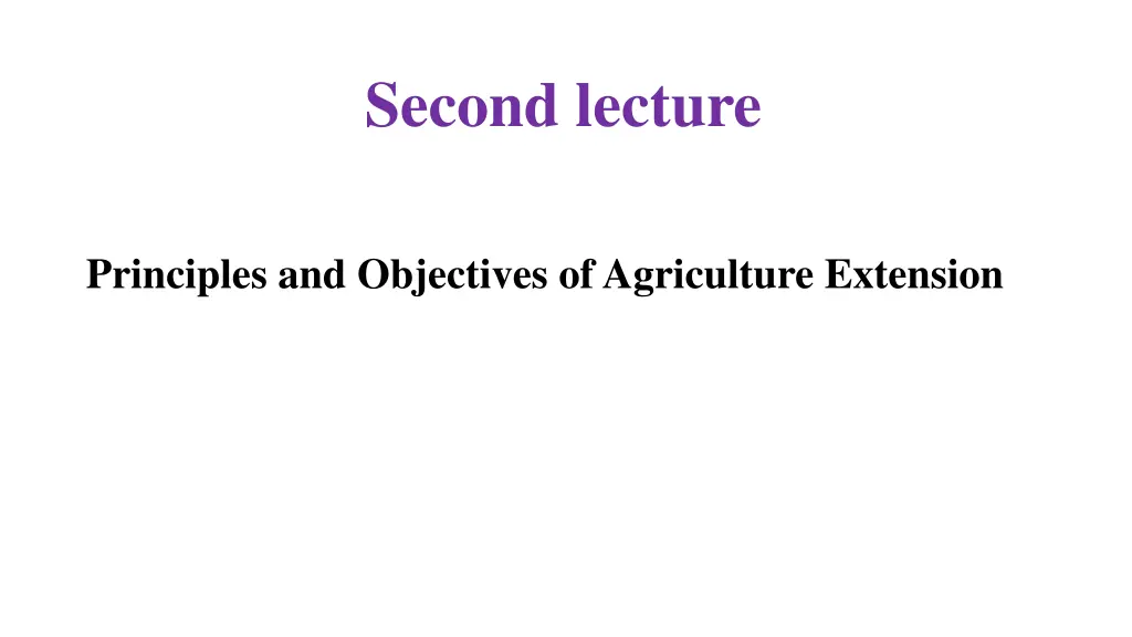second lecture