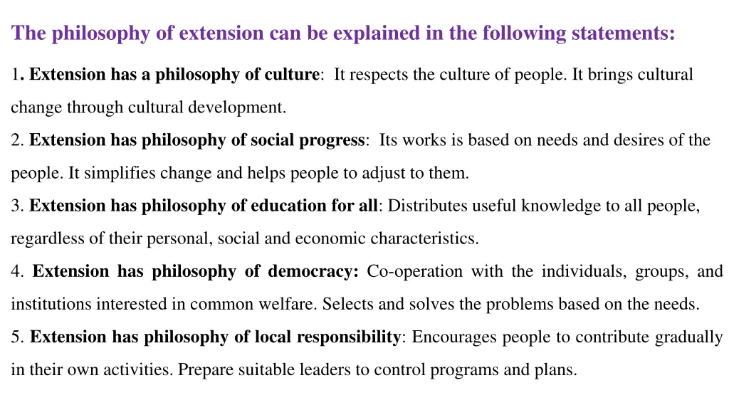 the philosophy of extension can be explained