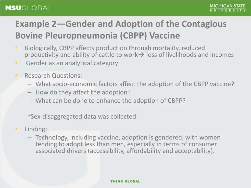 example 2 gender and adoption of the contagious