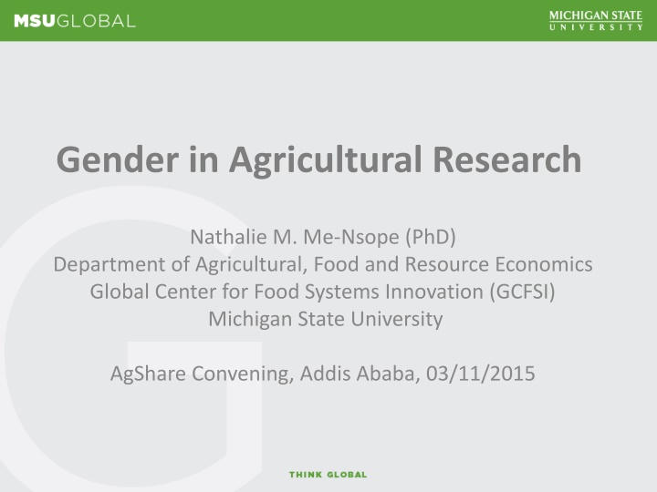 gender in agricultural research