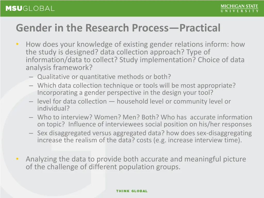 gender in the research process practical 1