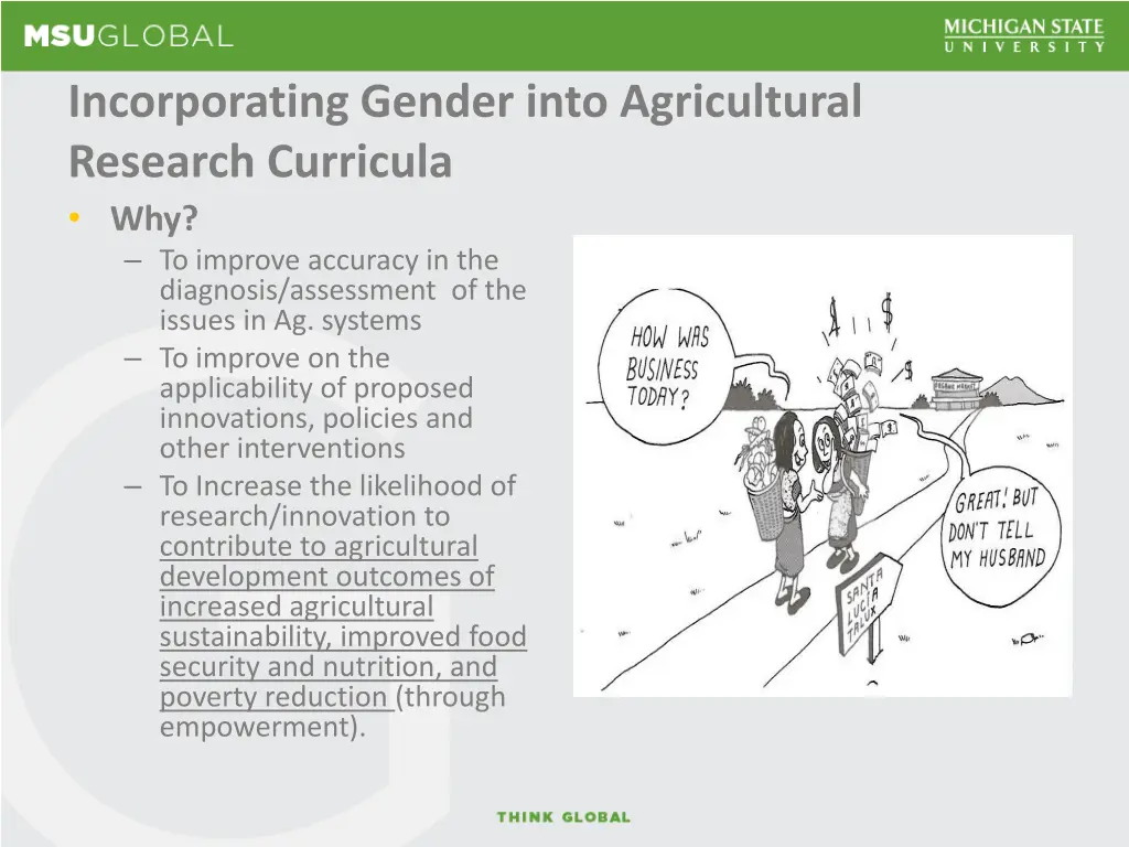 incorporating gender into agricultural research