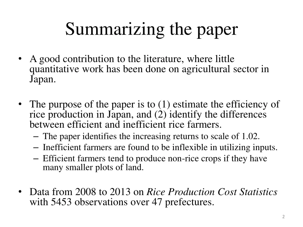 summarizing the paper
