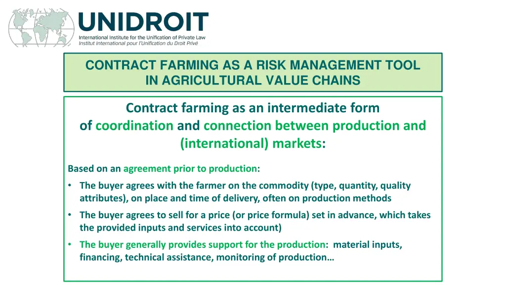 contract farming as a risk management tool