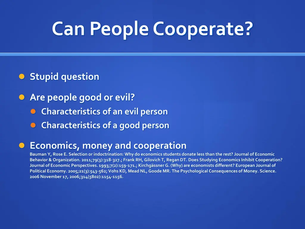 can people cooperate