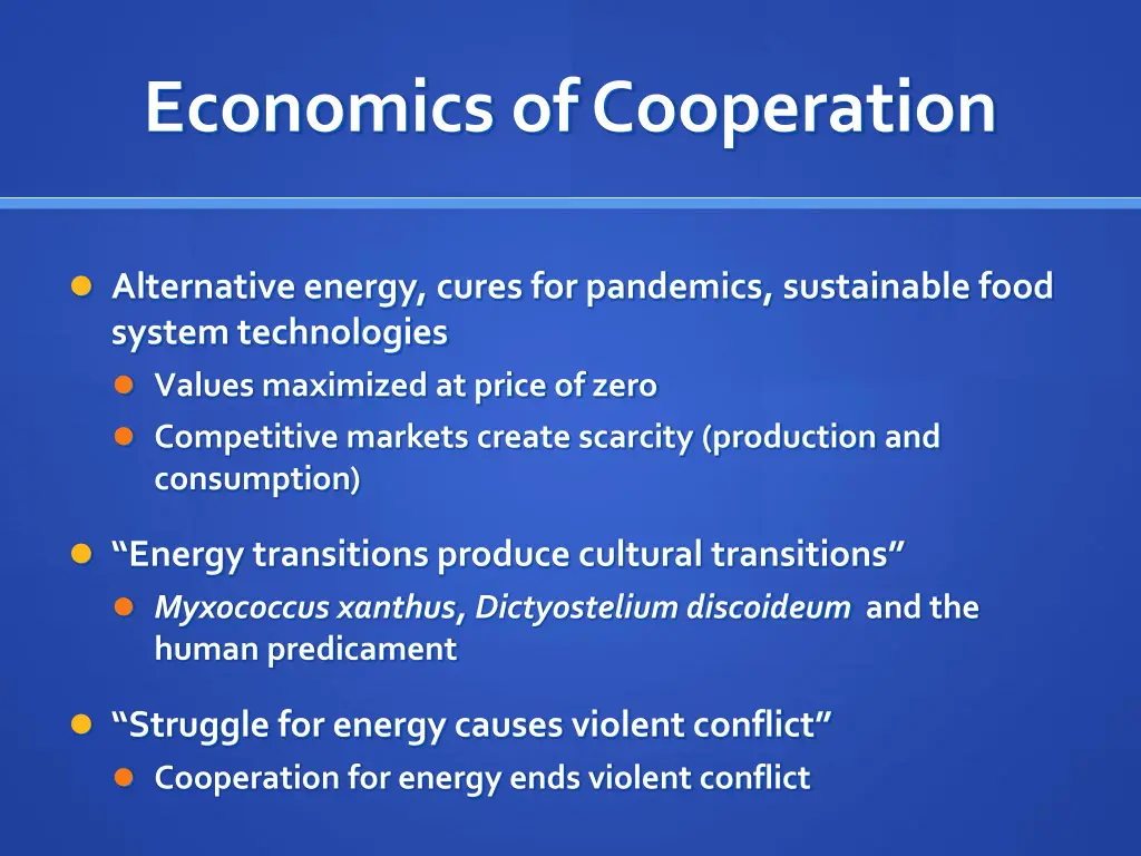 economics of cooperation