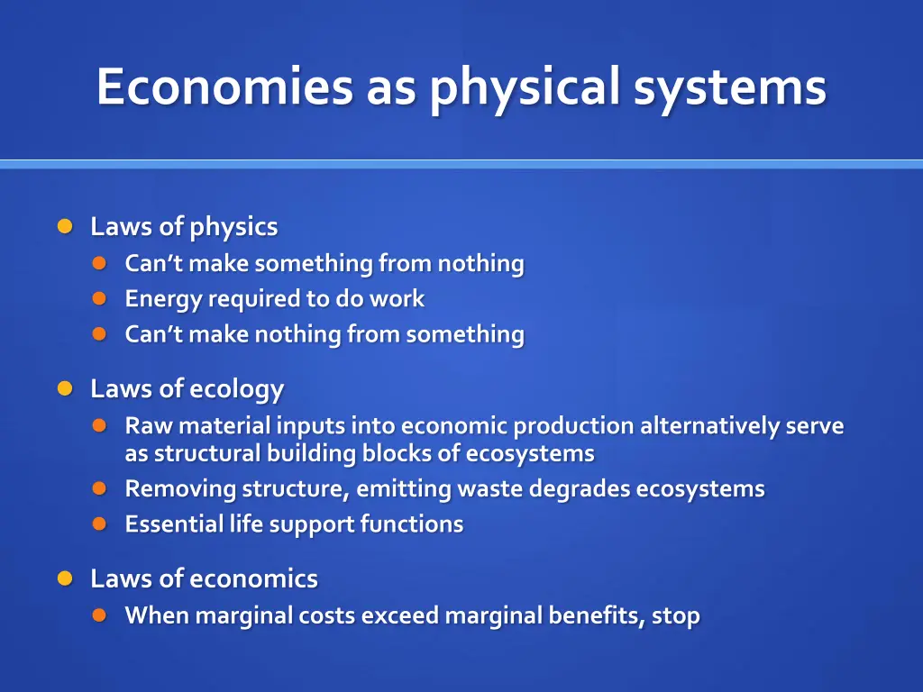 economies as physical systems