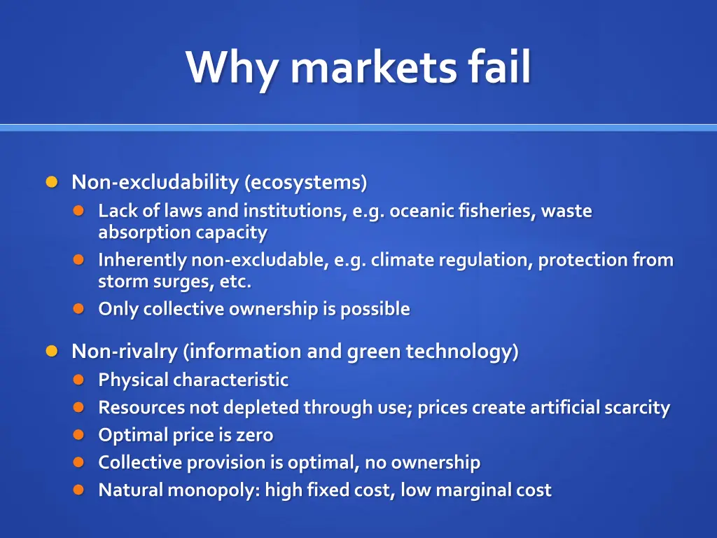 why markets fail