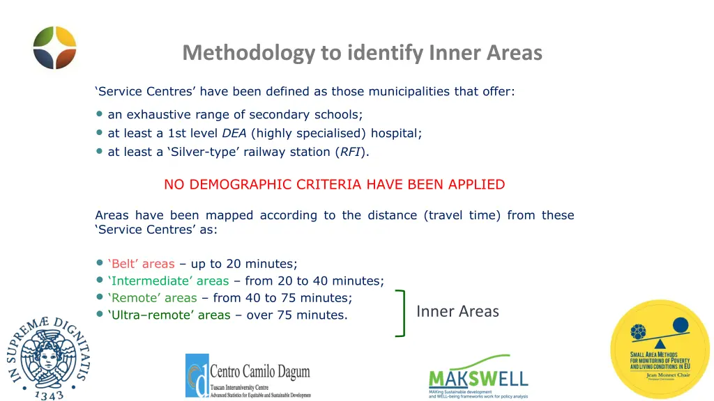 methodology to identify inner areas