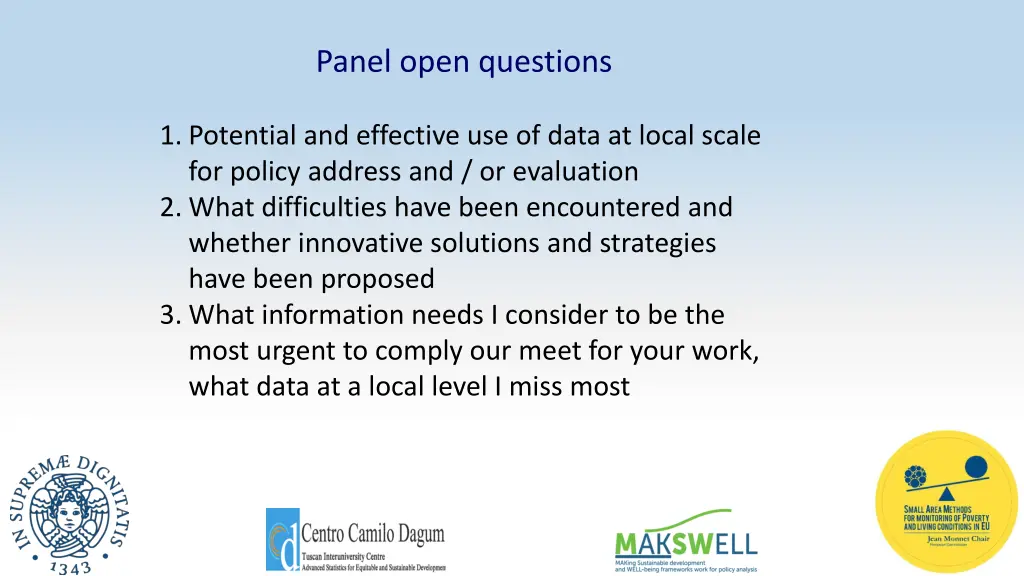 panel open questions